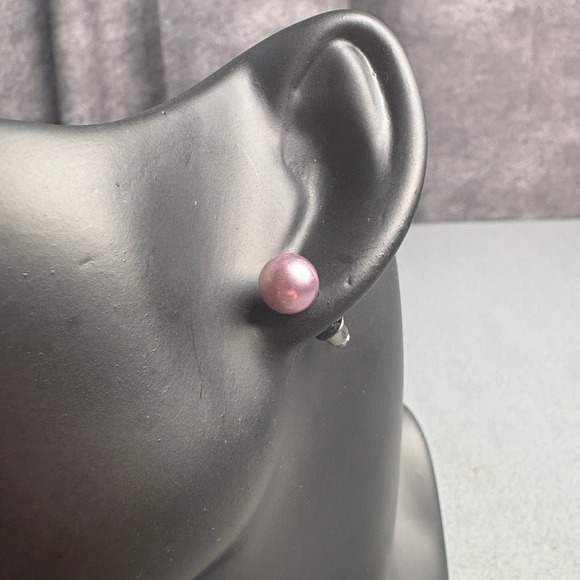 Jewelry - Mauve‎ Faux Pearl Stud Earrings Round Pink Purple Lustrous Classic Jewelry New